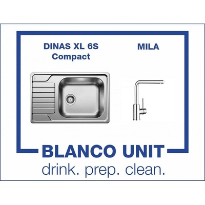 BLANCO Комплект мивка BLANCO DINAS XL 6S Compact и смесител BLANCO MILA хром (525121519414)