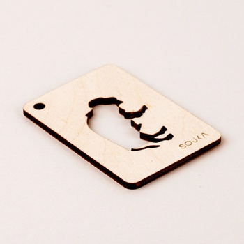 SOJKA Dřevěná vůně do auta - Bizon obrys