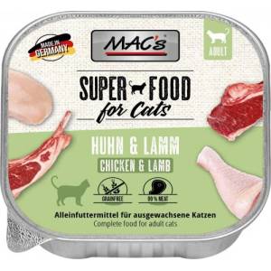 MAC's Mac’s Cat Adult GRAIN FREE, пастет за пораснали котки, БЕЗ ЗЪРНО, с Пилешко и агнешко месо, 85 гр - Германия - 507VE