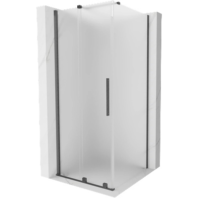 Mexen Velar плъзгаща се душ кабина 110 x 110 cm, мраз, четка gun gray - 871-110-110-31-66 (871-110-110-31-66)