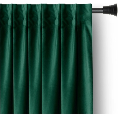 Tmavozelený zamatový dimout záves 140x270 cm Pleat – Restilo