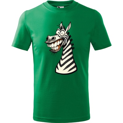 Handel detské tričko Usmiata zebra trávová zelená