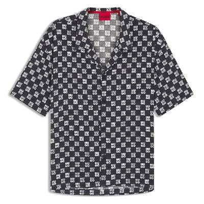 Риза с къс ръкав HUGO Beach Relaxed short sleeve shirt - Blue (Navy)