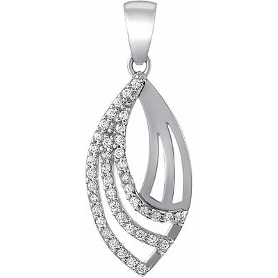SILVEGO Zlatý prívesok VIOLETTA z bieleho zlata s Brilliance Zirconia QRGP028W