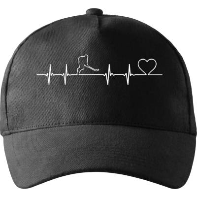 Hokejový hráč EKG se zahnutým kšiltem a látkovou sponou Černá