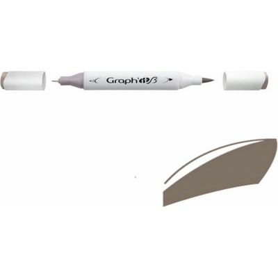 Lihová fixa GRAPH'IT oboustranná Brush & Fine, Warm Grey 6