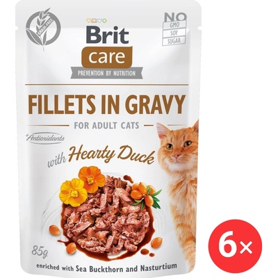Brit Care Cat Fillets in Gravy Hearty Duck 6 x 85 g