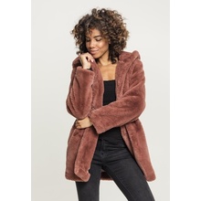 Ladies Hooded Teddy Coat darkrose