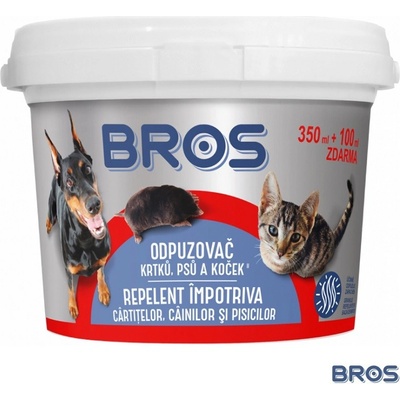 Bros Pachový odpuzovač krtků psů a koček 350 ml + 100 ml 027