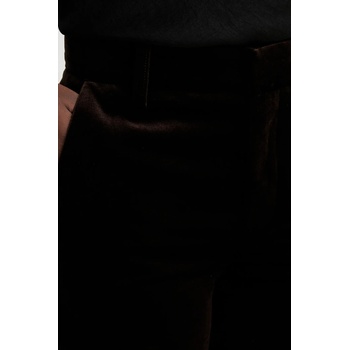 Zadig&Voltaire Кадифен панталон zadig&voltaire в кафяво със стандартна кройка, с висока талия wwpa01868 (wwpa01868)