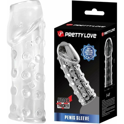 Pretty Love Triff Penis Sleeve Clear, návlek na penis so stimulačnými výstupkami