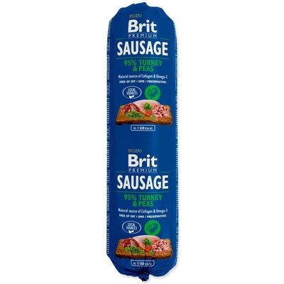 Brit Premium Sausage Turkey & Peas 800 g