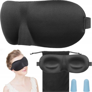 ISO Maska na spaní 3D + špunty do uší černá