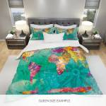  Спално бельо 3Д акварелна карта на света