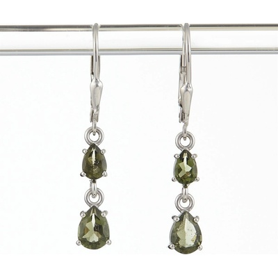 My Moldavite Stříbrné náušnice vltavíny 312-4