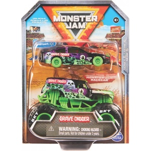 Spin Master Grave Digger състезателен автомобил и Monster Truck 1: 64 (6072343_GRAVE_DIGGER)