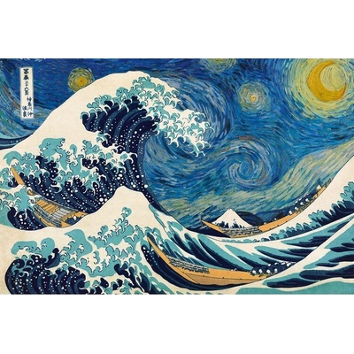 Plagát, Obraz - Katsushika Hokusai ft. van Gogh - Vlna, Vincent van Gogh, 91.5 × 61 cm