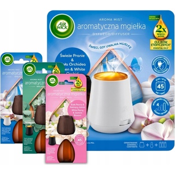 Air Wick Essential Biela Orchidea Súprava Osviežovač Vzduchu + Náplne 3 x 20 ml