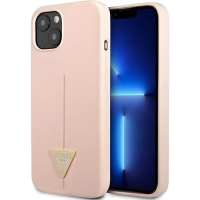 GUESS Кейс Guess GUHCP13SSLTGP за iPhone 13 mini 5.4", розов, твърд, Silicone Triangle (GUE001924-0)