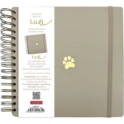 Scrapbook LUXI 210x210mm, 240g/20listů, lamino, Moka