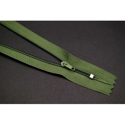 Nedeliteľný jemný plastový špirálový zips (veľkosť číslo 3) rôzne farby - dĺžka 12 cm - 60 cm 18 cm Khaki