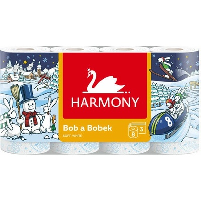 Harmony Bob a Bobek Soft White 3-vrstvový 8 ks