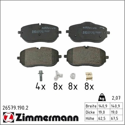 Sada brzdových destiček, kotoučová brzda ZIMMERMANN 26579.190.2