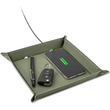 4smarts Pocket Tray Organizer, 15W - настолен органайзер с поставка (пад) за безжично зареждане за Qi съвместими устройства (зелен)
