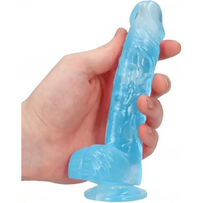 RealRock Gelové dildo Crystal Clear 6 dildo s přísavkou a varlaty 17 x 3,1 cm – Zbozi.Blesk.cz