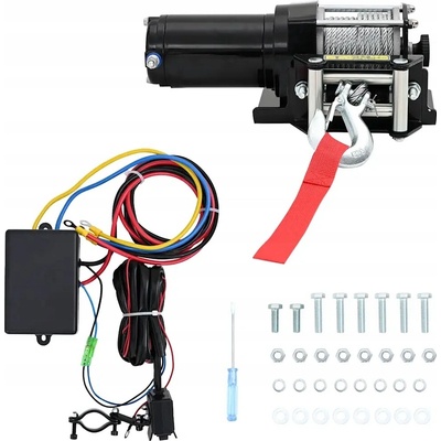 Greatstore 12V elektrický naviják 1360 kg s montážní deskou a lanovým oknem