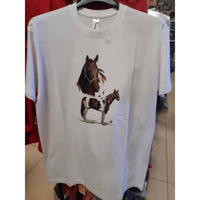 Bílé tričko s koněm Bílá – Zboží Mobilmania