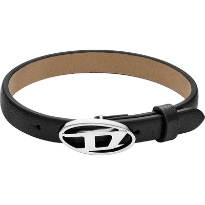 Diesel Černý kožený unisex náramek Stackables DX1516040