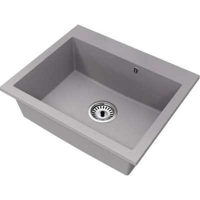 DobreSny Granitový dřez Elite šedý + sifon chrom 60 x 50 x 21cm