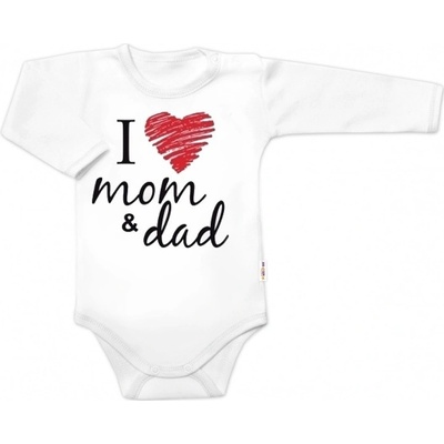 Baby Nellys Body dlhý rukáv I love mom & dad unisex