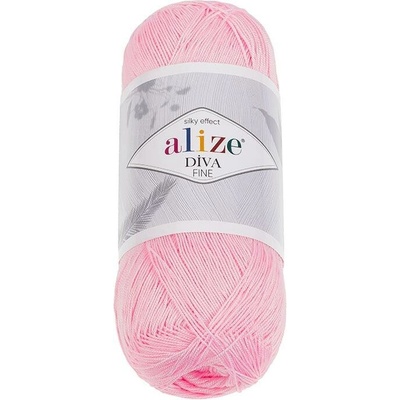 Vlnika Diva Fine 100 g, 185 růžová