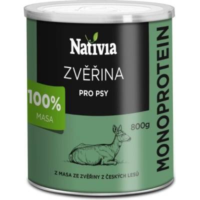 Nativia zverinové mäso pre psy 800 g