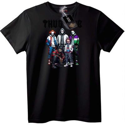 NOONEBRAND Тениска Halloween Thug Life Horror - 2XL, Black
