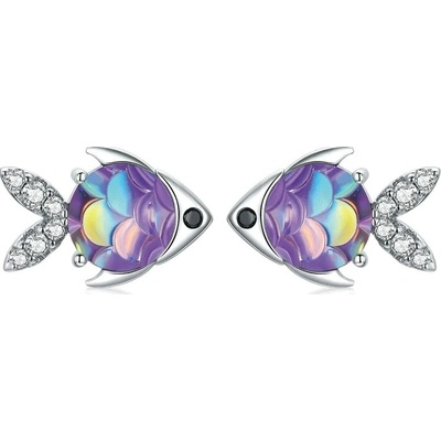 Grace Silver Jewellery stříbrné náušnice Tropická Rybička E-SCE1028/144 stříbrná