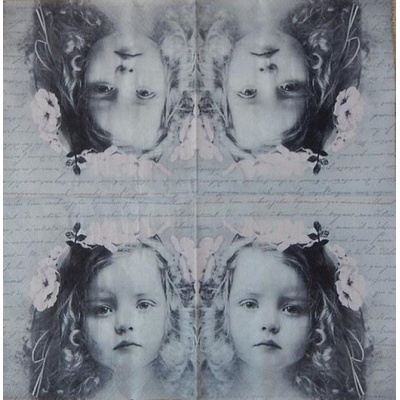 Sagen vintage servítky Holčička s čelenkou 33x33cm