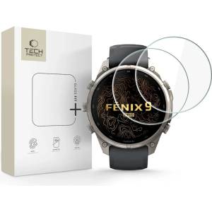 Tech-Protect Закалено стъкло TECH-PROTECT GLASS FIT+ комплект от 2 броя за Garmin Fenix 9 Pro (47 mm), прозрачно