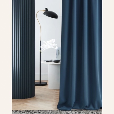 Room99 Zatemňujúci záves LAUREL - Dark blue 140x250 cm - uchytenie dekoračné kolieska