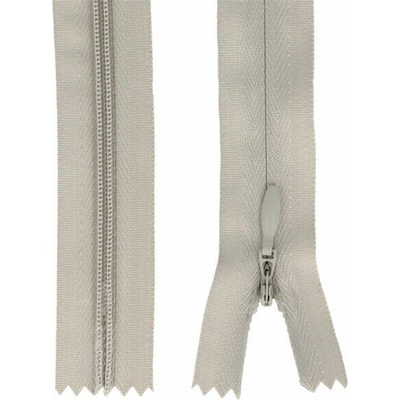 Zips špirálový skrytý 3 mm, 30 cm, nedeliteľný, jazdec dekoratívny - 310