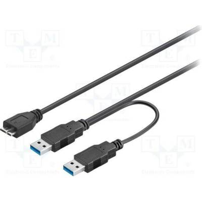 Goobay 95746 USB 30, USB A vidlice x2,USB B micro vidlice, 0,3m