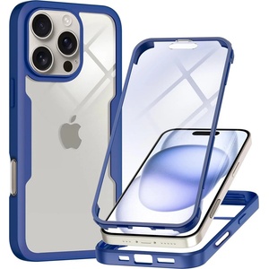 Techsuit Калъф - Techsuit ColorVerse 360 Series + Стъклен протектор - iPhone 16 Pro - Син
