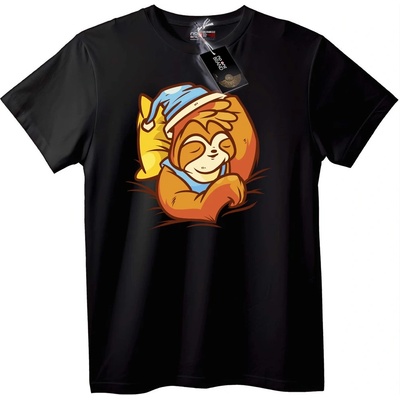NOONEBRAND Тениска Спящ Карикатурен Лис - 5XL, White