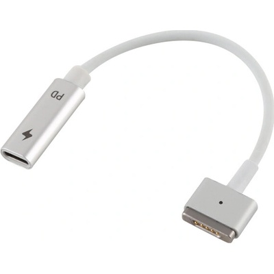 AppleKing redukcia 5 Pin MagSafe 2 (tvar T) na USB-C pre MacBook - 15cm - strieborná