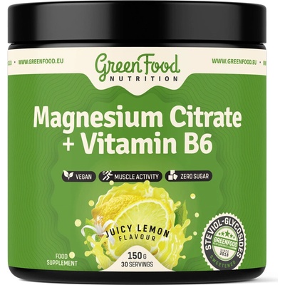 GreenFood Performance Magnesium Citrate + Vitamin B6 citrón 150 g