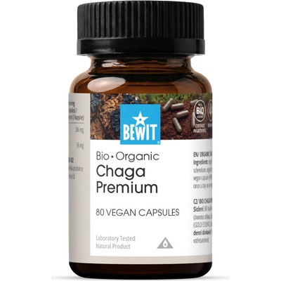 BEWIT Chaga Premium BIO ≥34% betaglukanů 80 kapslí