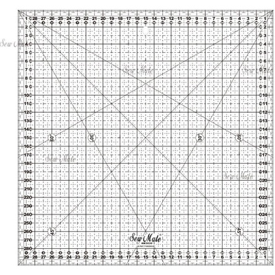 Donwei Rastrové pravítko na patchwork 30x30cm M3030-BK černé