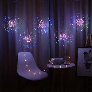  Комплект 2 броя 120 LEDs декорация огнено "глухарче" с дистанционно управление
